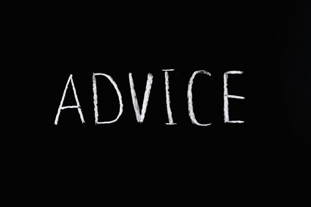 Advice Lettering Text on Black Background